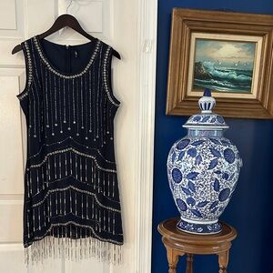 Women’s Live2Love Blue Sequin Flapper Style Dress Size 14